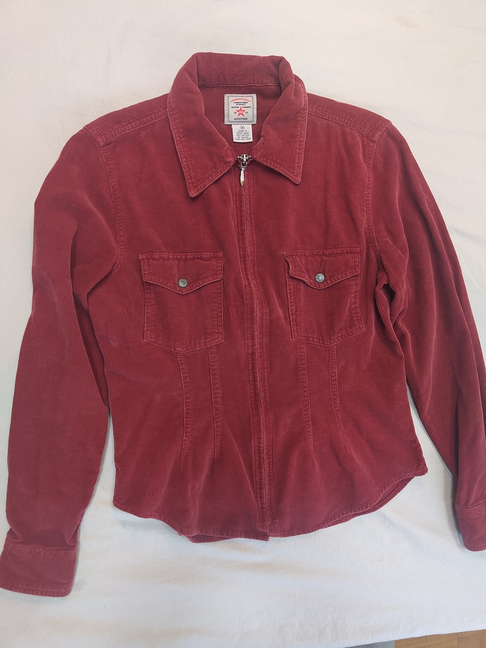 Y2K Vintage American Eagle Corduroy Western Style Slim Jacket M 100% Cotton